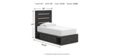 Hollivern Twin Panel Storage Bed with Mirrored Dresser in Dark Gray from Ashley - Luna Furniture