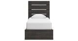 Hollivern Twin Panel Storage Bed with Mirrored Dresser in Dark Gray from Ashley - Luna Furniture