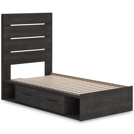 Hollivern Dark Gray Storage Youth Panel Bedroom Set with 4 Side Drawers from Ashley - Luna Furniture