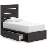 Hollivern Dark Gray Storage Youth Panel Bedroom Set with 4 Side Drawers from Ashley - Luna Furniture