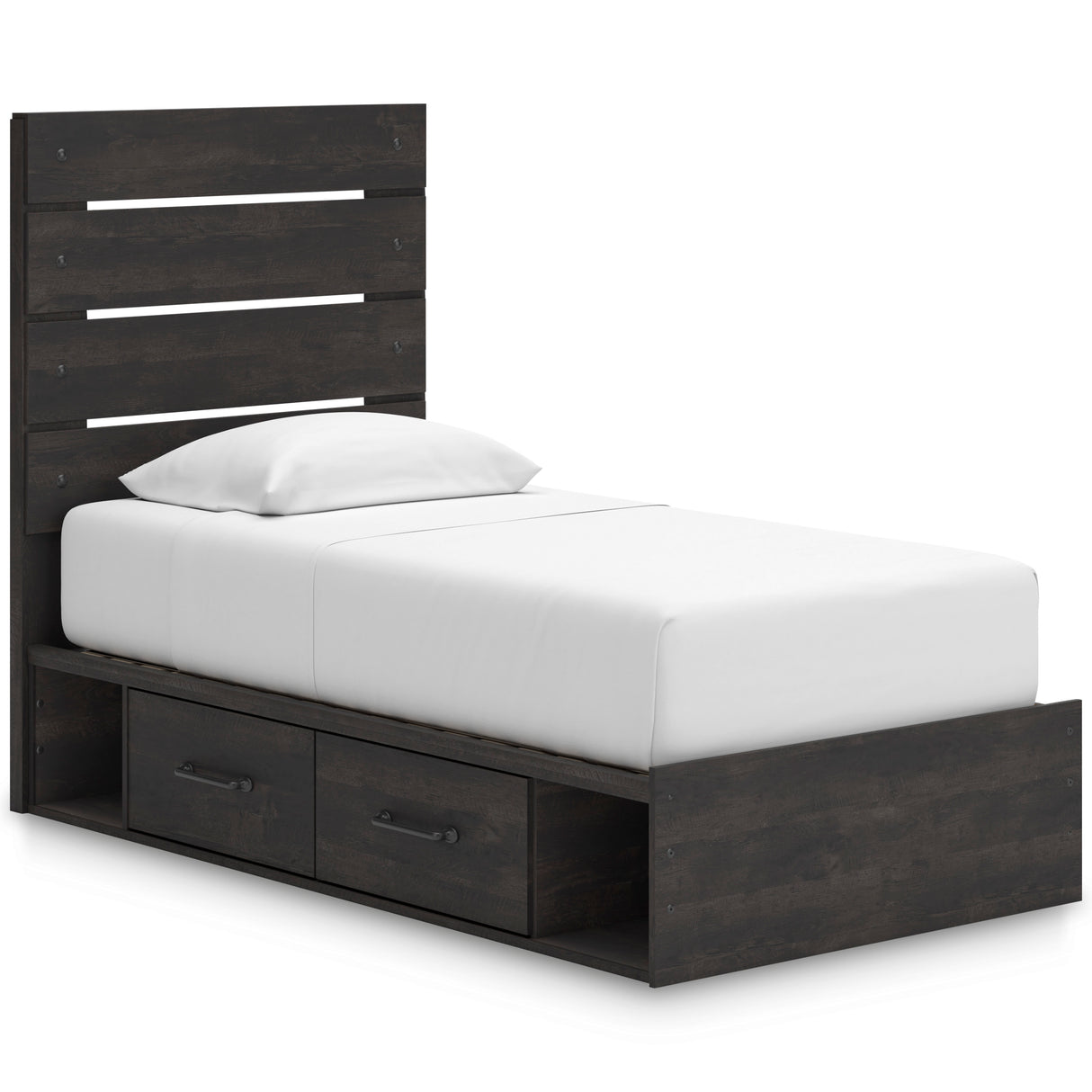 Hollivern Dark Gray Storage Youth Panel Bedroom Set with 4 Side Drawers from Ashley - Luna Furniture