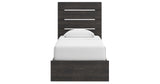 Hollivern Twin Panel Bed with Storage with Dresser in Dark Gray from Ashley - Luna Furniture