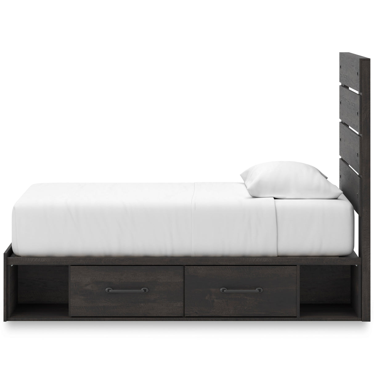 Hollivern Dark Gray Storage Youth Panel Bedroom Set with 4 Side Drawers from Ashley - Luna Furniture