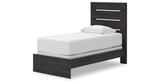 Hollivern Twin Panel Bed with Mirrored Dresser and Chest in Dark Gray from Ashley Furniture - Luna Furniture