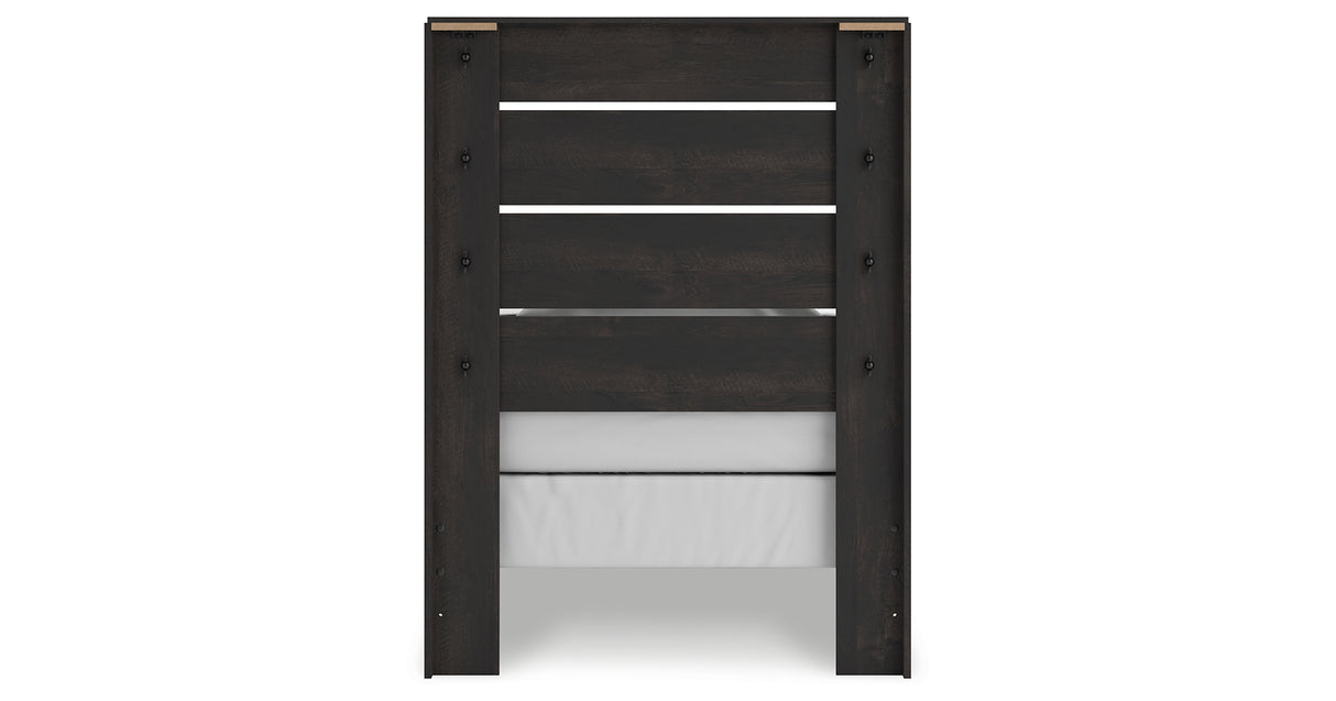 Hollivern Twin Panel Bed with Dresser in Dark Gray from Ashley - Luna Furniture