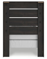 Hollivern Twin Panel Bed with Mirrored Dresser, Chest and Nightstand in Dark Gray from Ashley Furniture - Luna Furniture