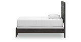 Hollivern Twin Panel Bed with Mirrored Dresser and Chest in Dark Gray from Ashley Furniture - Luna Furniture