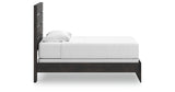 Hollivern Twin Panel Bed with Mirrored Dresser and Chest in Dark Gray from Ashley Furniture - Luna Furniture