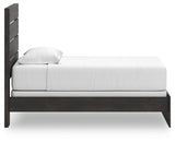 Hollivern Twin Panel Bed with Mirrored Dresser, Chest and Nightstand in Dark Gray from Ashley Furniture - Luna Furniture