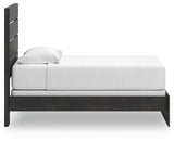 Hollivern Twin Panel Bed with Mirrored Dresser, Chest and Nightstand in Dark Gray from Ashley Furniture - Luna Furniture