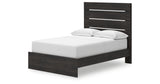 Hollivern Full Panel Bed with Storage with Dresser in Dark Gray from Ashley - Luna Furniture