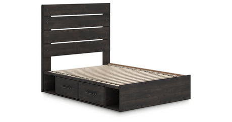Hollivern Full Panel Bed with Storage with Dresser in Dark Gray from Ashley - Luna Furniture