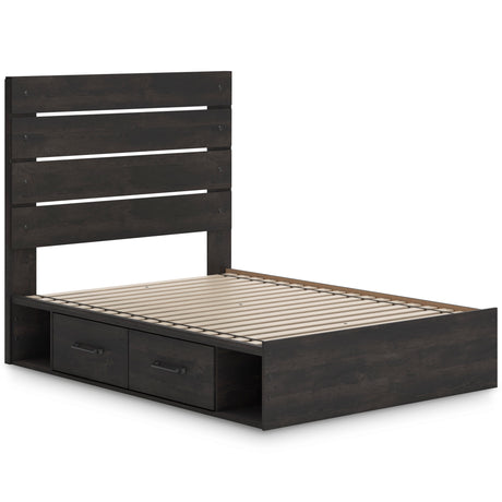 Hollivern Dark Gray Storage Youth Panel Bedroom Set with 2 One-Side Drawers from Ashley - Luna Furniture