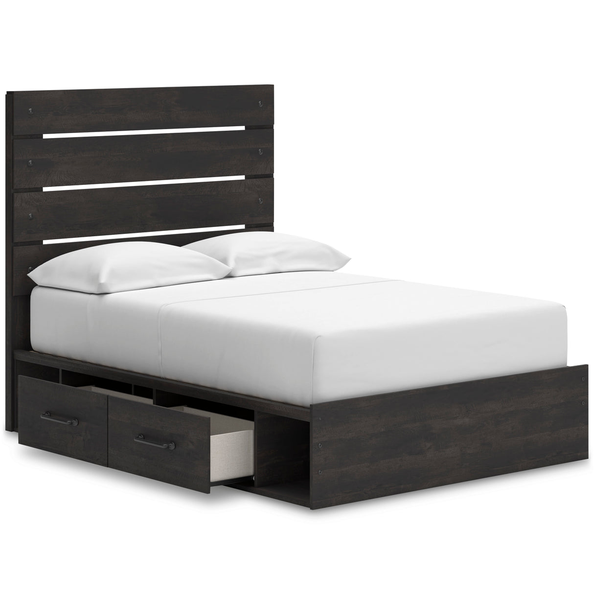 Hollivern Dark Gray Storage Youth Panel Bedroom Set with 2 One-Side Drawers from Ashley - Luna Furniture