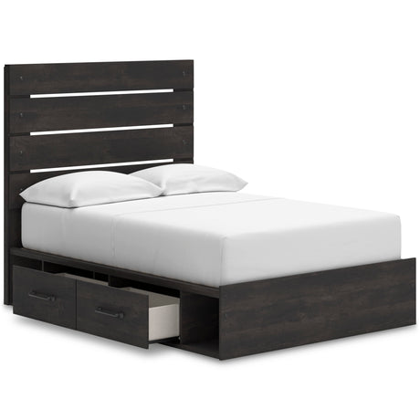 Hollivern Dark Gray Storage Youth Panel Bedroom Set with 2 One-Side Drawers from Ashley - Luna Furniture