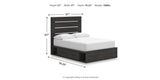 Hollivern Full Panel Bed with Storage with Dresser in Dark Gray from Ashley - Luna Furniture