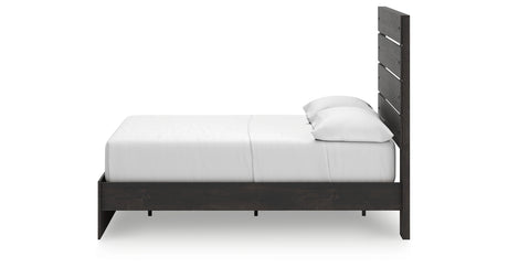 Hollivern Full Panel Bed with Storage with Mirrored Dresser and 2 Nightstands in Dark Gray from Ashley Furniture - Luna Furniture