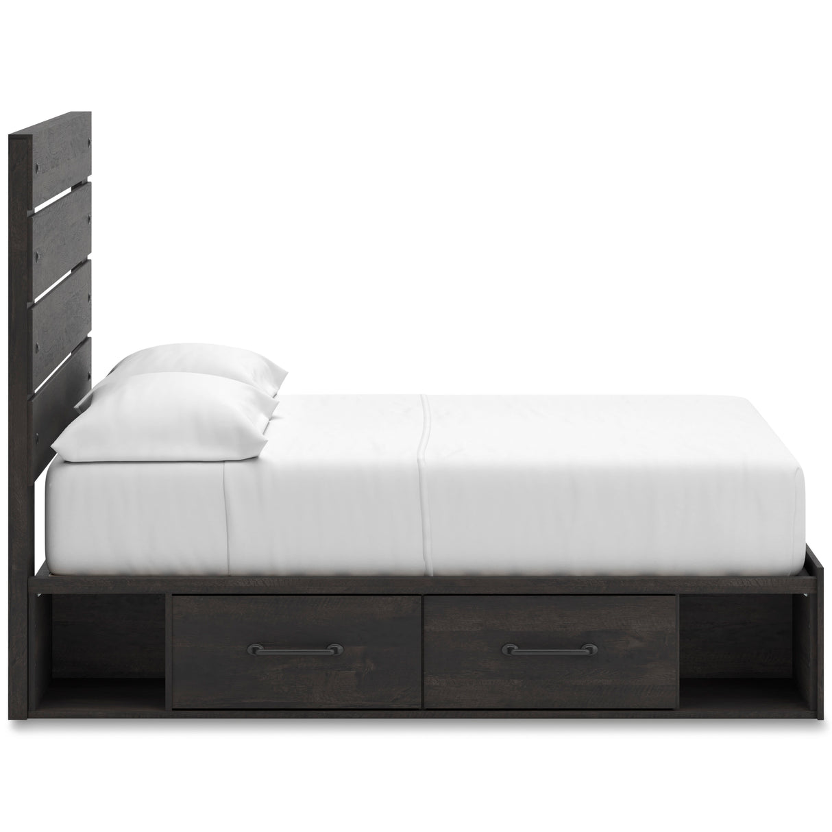 Hollivern Dark Gray Storage Youth Panel Bedroom Set with 2 One-Side Drawers from Ashley - Luna Furniture