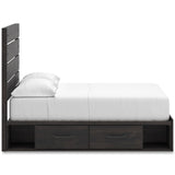 Hollivern Dark Gray Storage Youth Panel Bedroom Set with 2 One-Side Drawers from Ashley - Luna Furniture