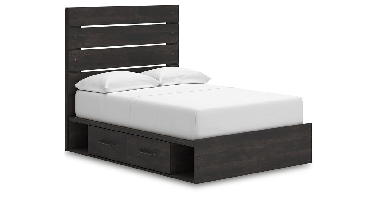 Hollivern Dark Gray Full Storage Platform Bed with 4 Drawers from Ashley Furniture - Luna Furniture