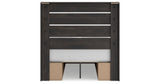 Hollivern Full Panel Bed with Storage with Mirrored Dresser and Nightstand in Dark Gray from Ashley - Luna Furniture