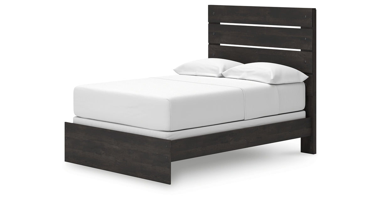 Hollivern Full Panel Bed with Dresser and Nightstand in Dark Gray from Ashley - Luna Furniture