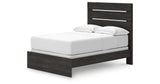 Hollivern Full Panel Bed with Mirrored Dresser in Dark Gray from Ashley - Luna Furniture
