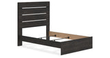 Hollivern Full Panel Bed with Mirrored Dresser and 2 Nightstands in Dark Gray from Ashley Furniture - Luna Furniture