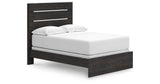 Hollivern Full Panel Bed with Mirrored Dresser, Chest and 2 Nightstands in Dark Gray from Ashley Furniture - Luna Furniture