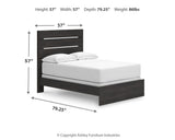 Hollivern Full Panel Bed with Mirrored Dresser in Dark Gray from Ashley Furniture - Luna Furniture