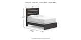 Hollivern Full Panel Bed with Mirrored Dresser and Nightstand in Dark Gray from Ashley Furniture - Luna Furniture