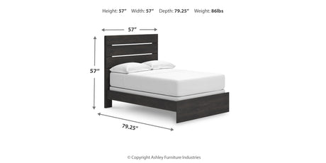 Hollivern Full Panel Bed with Mirrored Dresser, Chest and Nightstand in Dark Gray from Ashley Furniture - Luna Furniture