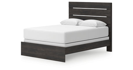 Hollivern Dark Gray Queen Panel Bed from Ashley Furniture - Luna Furniture