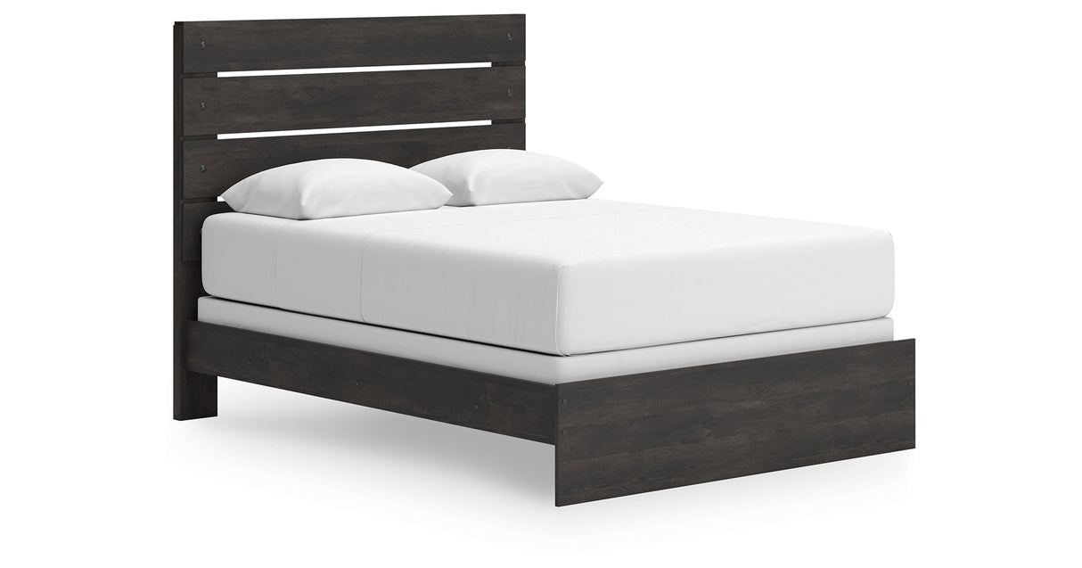 Hollivern Queen Panel Bed with Dresser in Dark Gray from Ashley - Luna Furniture