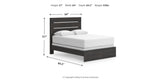 Hollivern Queen Panel Bed with Mirrored Dresser and Chest in Dark Gray from Ashley Furniture - Luna Furniture