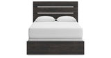 Hollivern Queen Panel Bed with Mirrored Dresser and Chest in Dark Gray from Ashley Furniture - Luna Furniture