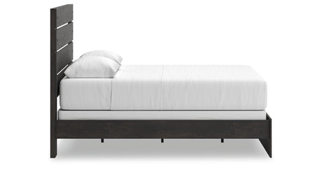Hollivern Queen Panel Bed with Mirrored Dresser, Chest and 2 Nightstands in Dark Gray from Ashley Furniture - Luna Furniture