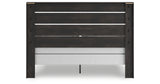Hollivern King Panel Bed with Mirrored Dresser and Chest in Dark Gray from Ashley Furniture - Luna Furniture
