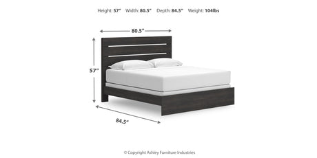 Hollivern Dark Gray King Panel Bed from Ashley Furniture - Luna Furniture