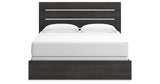 Hollivern King Panel Bed with Dresser and Nightstand in Dark Gray from Ashley - Luna Furniture