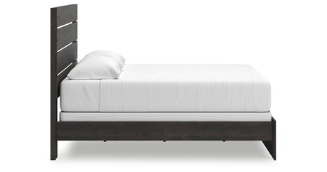 Hollivern King Panel Bed with Dresser and Nightstand in Dark Gray from Ashley Furniture - Luna Furniture
