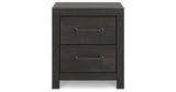 Hollivern King Panel Bed with Dresser and Nightstand in Dark Gray from Ashley - Luna Furniture