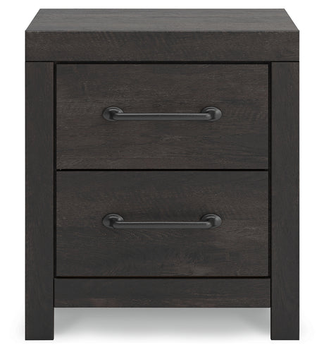 Hollivern Twin Panel Bed with Mirrored Dresser, Chest and Nightstand in Dark Gray from Ashley - Luna Furniture
