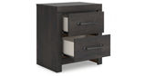 Hollivern Twin Panel Storage Bed with Mirrored Dresser and Nightstand in Dark Gray from Ashley - Luna Furniture