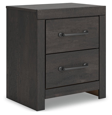 Hollivern Twin Panel Bed with Mirrored Dresser, Chest and Nightstand in Dark Gray from Ashley - Luna Furniture