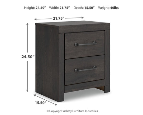 Hollivern Twin Panel Bed with Mirrored Dresser, Chest and Nightstand in Dark Gray from Ashley - Luna Furniture