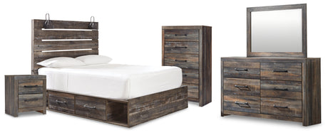 Drystan Multi Queen Panel Storage Bed, Dresser, Mirror, Chest and Nightstand from Ashley - Luna Furniture
