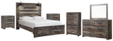 Drystan Multi Queen Panel Storage Bed, Dresser, Mirror, Chest and 2 Nightstands from Ashley - Luna Furniture