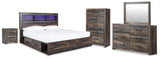 Drystan Multi King Bookcase Storage Bed, Dresser, Mirror, Chest and Nightstand from Ashley - Luna Furniture