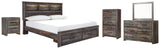 Drystan Multi LED Bookcase Storage Panel Bedroom Set from Ashley - Luna Furniture